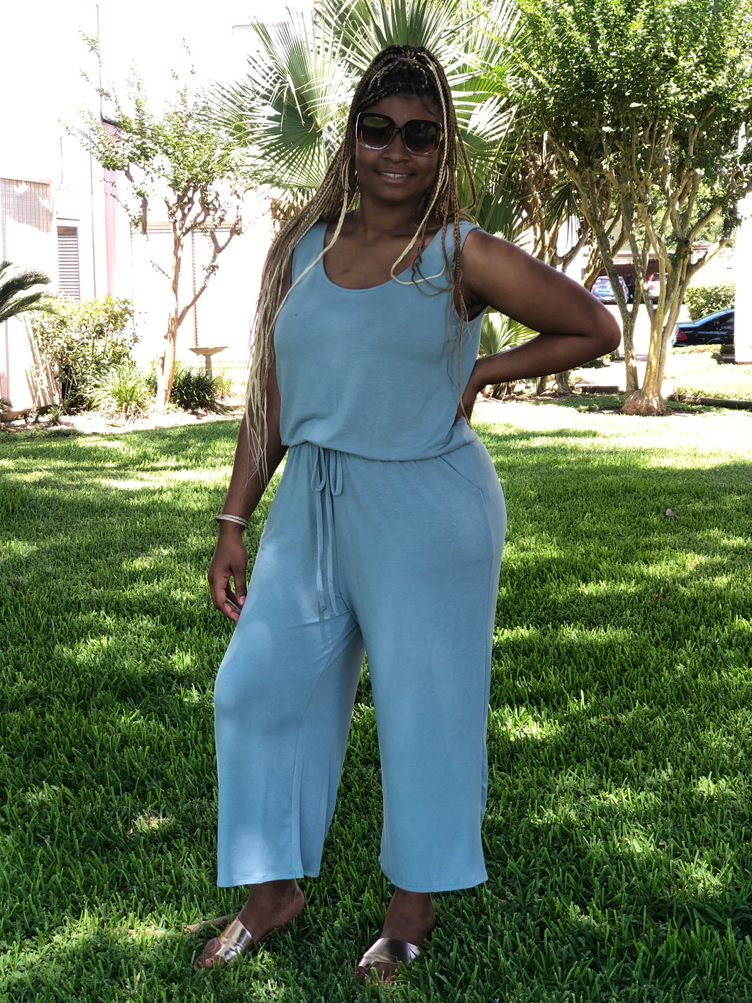 Skye Blue Wide Leg Jumpsuit